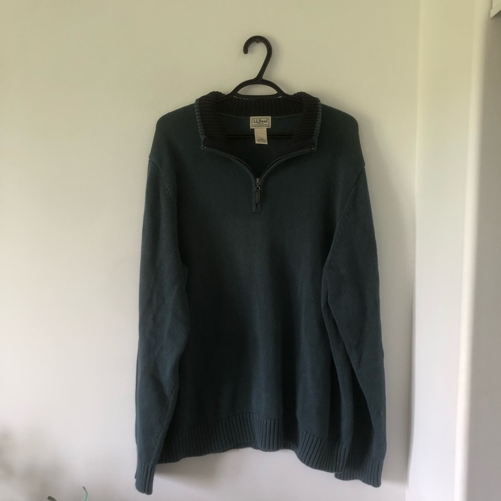 L.L. Bean Men's Quarter-Zip Sweater 100% Cotton | Size L
